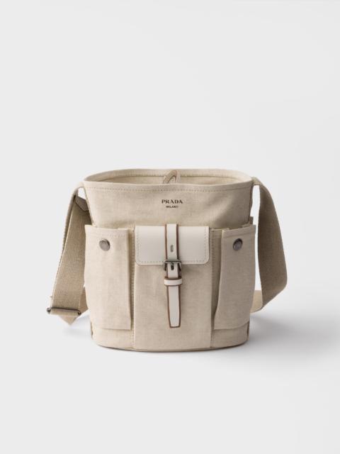 Prada Prada Route mini canvas and leather bucket bag