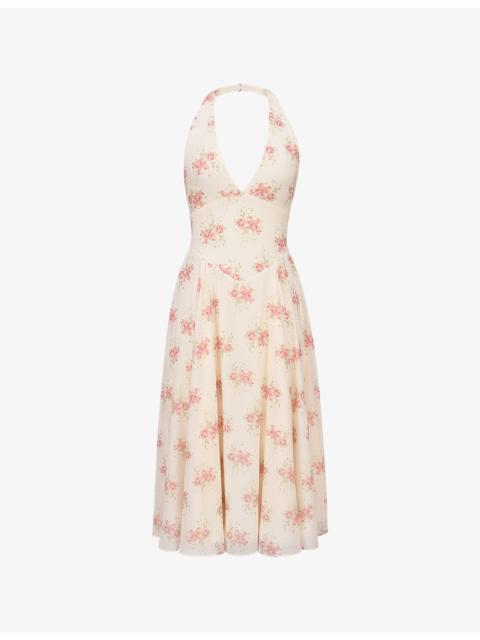 House of CB Solada Floral Woven Midi Dress