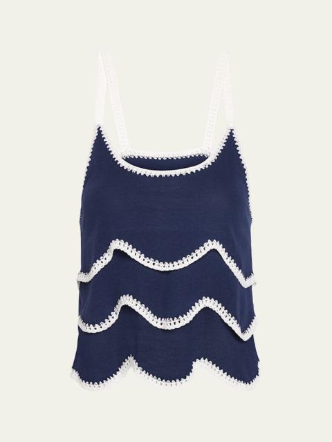 RAMY BROOK Ariel Embroidered Sleeveless Top