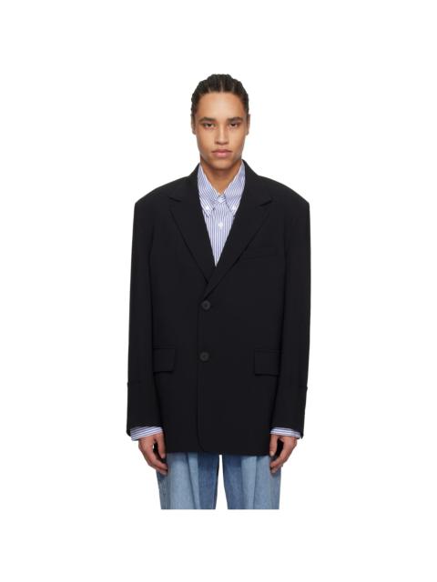 Black Two Button Single Blazer