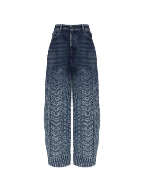 Diesel 1987 D-Khelz-S2 cable-knit print jeans