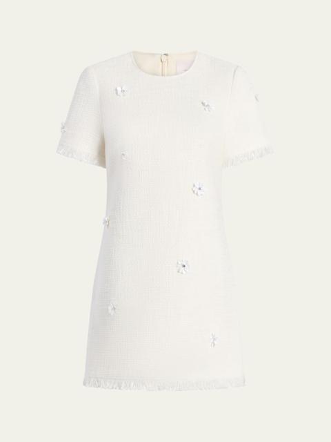 Cinq à Sept Crunchy Flower Tweed Mini Dress
