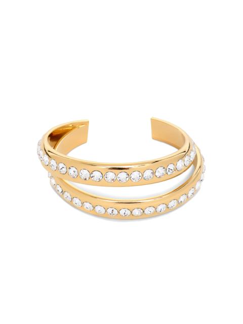 Amina Muaddi Jahleel Crystal-Embellished Gold-Tone Cuff gold