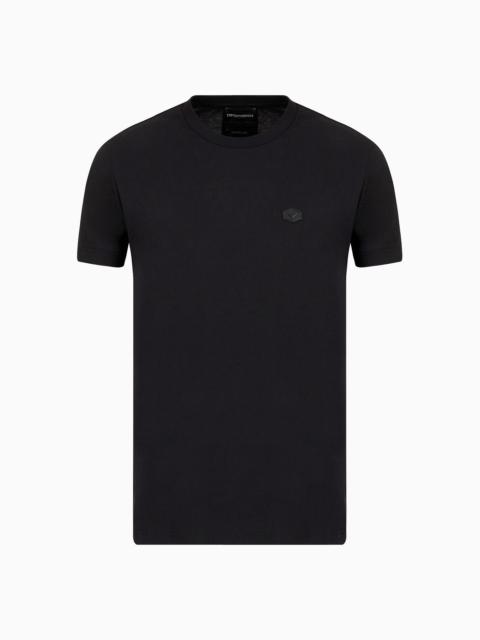 Supima jersey T-shirt with micro logo patch