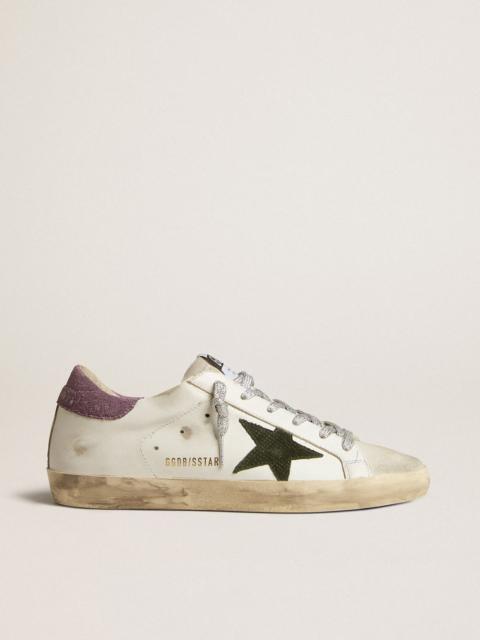 Super-Star with green snake-print suede star and purple heel tab