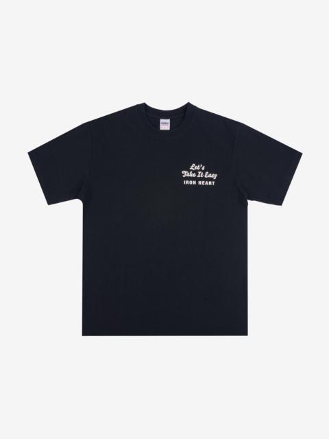 Iron Heart IHT-2404-BLK 7.5oz Printed Loopwheel Crew Neck T-Shirt - Black