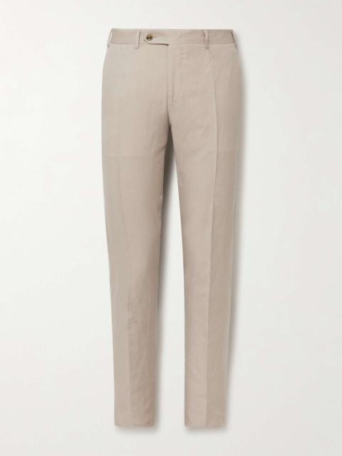 Canali Kei Slim-Fit Tapered Linen and Silk-Blend Suit Trousers