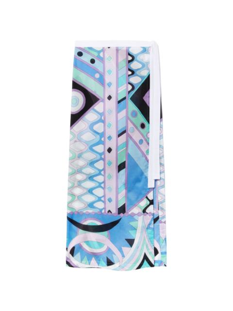 PUCCI Vivara-print cotton wrap skirt