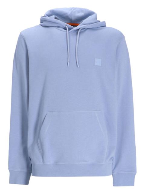 BOSS logo-patch cotton hoodie