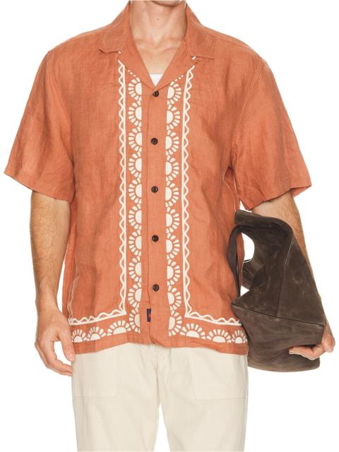 FAHERTY Short Sleeve Embroidered Shirt