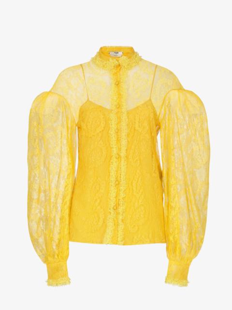 FENDI Yellow lace shirt