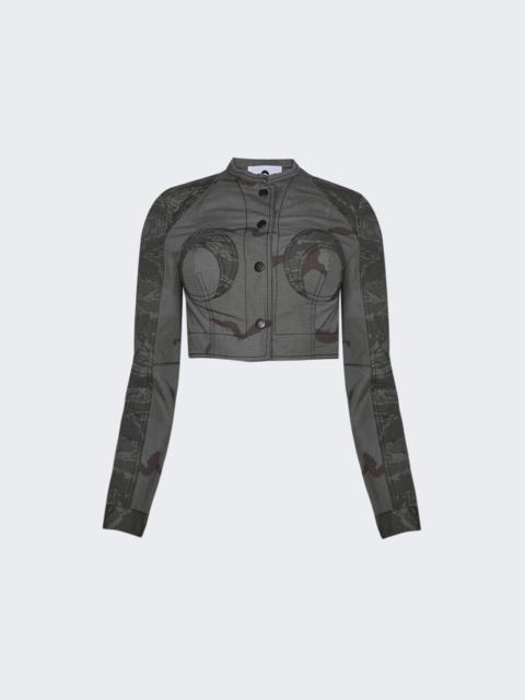 Regenerated Cropped Jacket Dark Grey