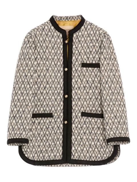 Valentino jacquard embellished trim jacket