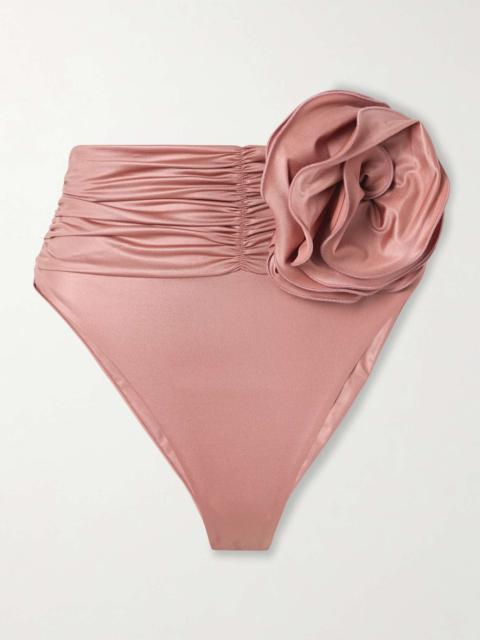 MAGDA BUTRYM Appliquéd ruched bikini briefs