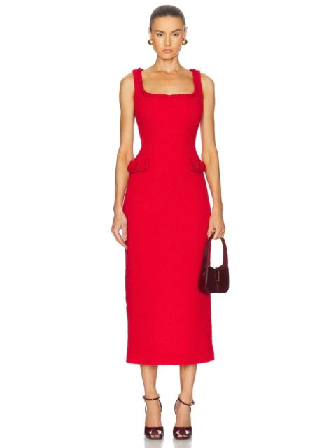 ROWEN ROSE Tweed Sleeveless Long Dress