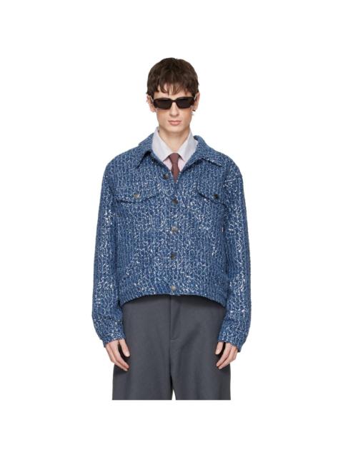 CHARLES JEFFREY LOVERBOY Blue Art Denim Jacket