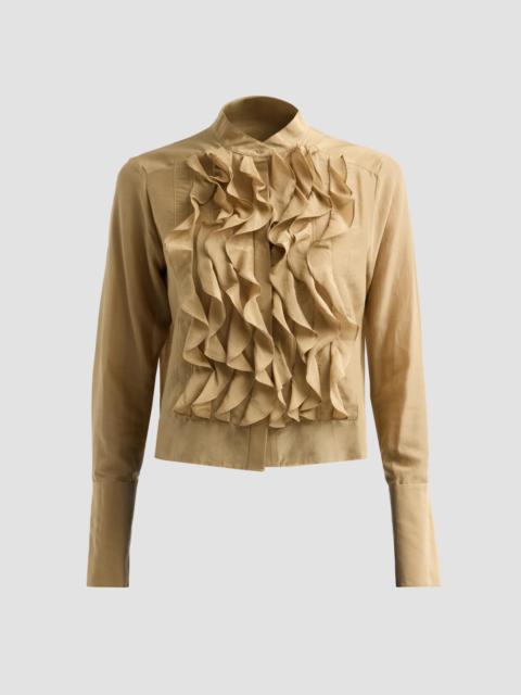 TWP Women's Patti Ruffle Cotton-Silk Blouse - Kelp
