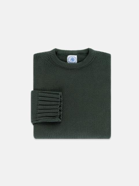 J. PRESS MADE-IN-USA SPRUCE CHUNKY COTTON CREWNECK SWEATER
