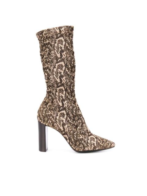 SAINT LAURENT snake-print elasticated boots