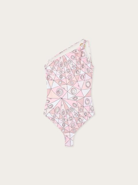 PUCCI OCCHI PRINT ASYMMETRICAL ONE-PIECE SWIMSUIT