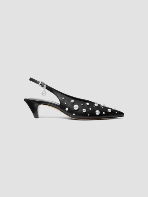 MICHAEL KORS Women's Tonya 50MM Imitation-Pearl Kitten Slingback Pumps - Black