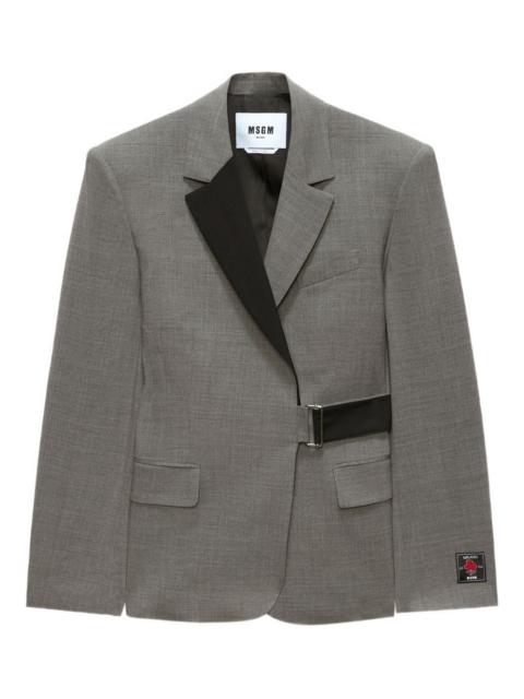 MSGM virgin wool belted blazer
