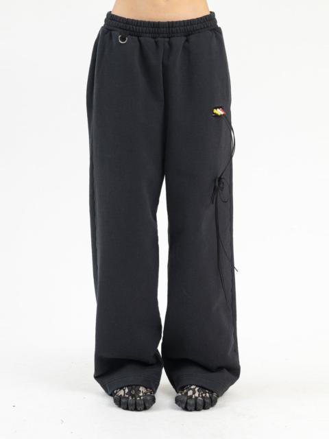 BLACK RCA CABLE EMBROIDERY SWEATPANTS