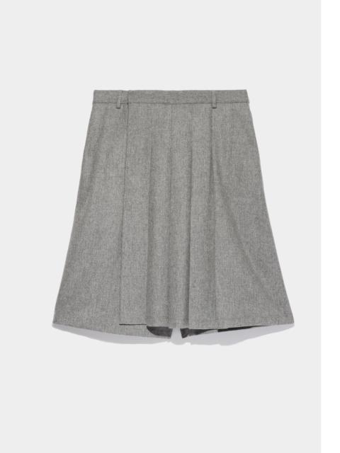 R13 TAILORED PLEATED SKORT - LIGHT GREY