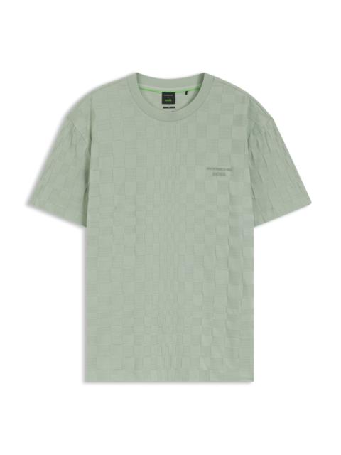 BOSS PORSCHE X BOSS RELAXED-FIT T-SHIRT IN COTTON JACQUARD