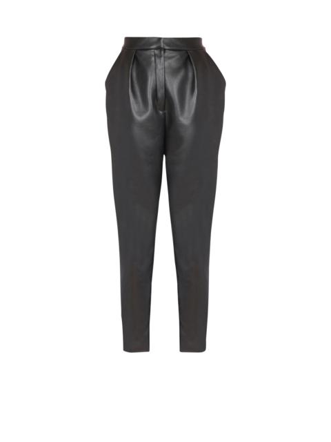 Balmain High-waisted faux leather trousers