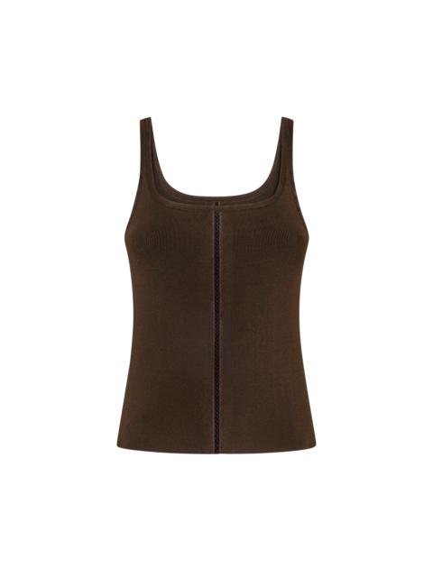 TOM FORD EMBROIDERED COMPACT SLINKY VISCOSE KNIT TANK TOP