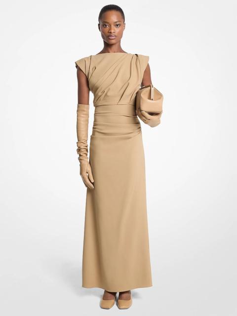MICHAEL KORS COLLECTION Stretch Wool Crepe Draped Column Gown
