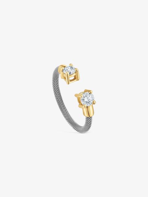 TOUS Steel, 14K solid gold and lab-grown diamonds Open ring TOUS Mesh LGD