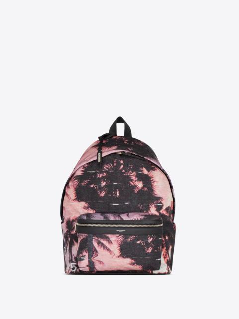 SAINT LAURENT city backpack in econyl®, smooth leather and nylon
