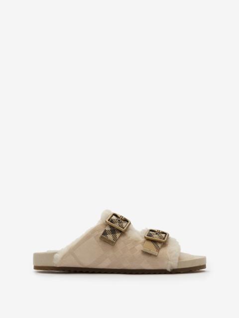 Burberry Check Shearling Urchin Sandals