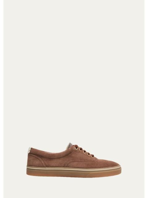 Brunello Cucinelli Men's Suede Low-Top Sneakers
