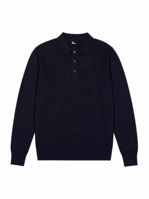 The Kooples NAVY WOOL POLO-NECK SWEATER