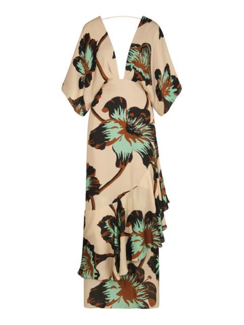 Johanna Ortiz Tesoro Escondido Silk Maxi Dress multi