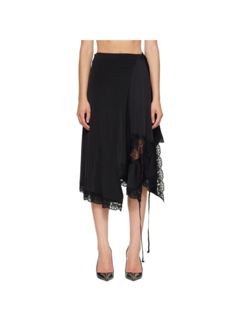 VETEMENTS Black Reworked Slip Midi Skirt