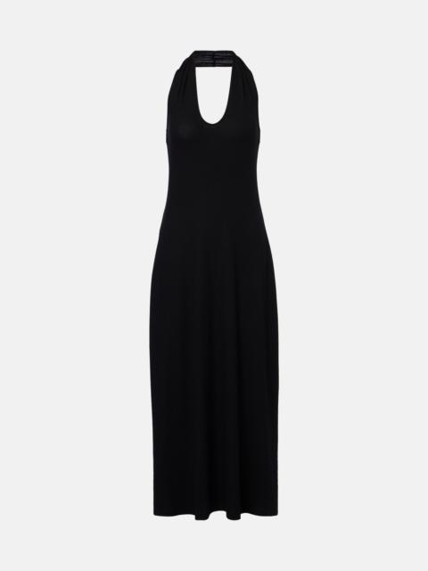LESET Lauren halterneck jersey midi dress