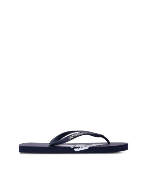 EMPORIO ARMANI logo-print flip flops