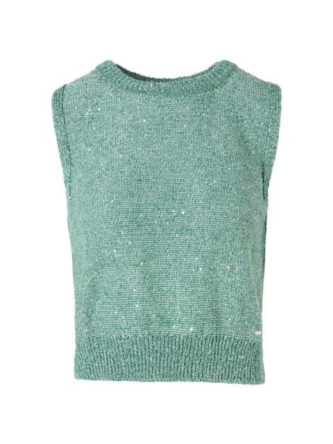 AKRIS Women's Micro Sequin Linen-Blend Shell - Tourmaline