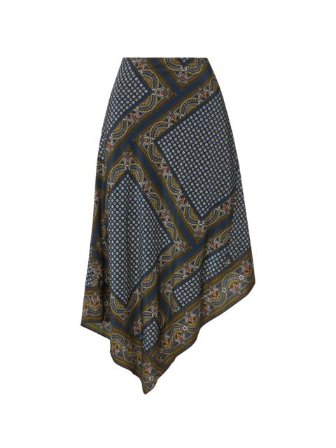VERONICA BEARD HARTLEY ASYMMETRIC MIDI SKIRT