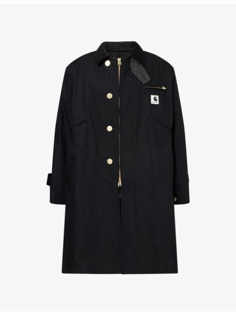 sacai Sacai x Carhartt WIP Logo-Patch Duck Cotton Coat