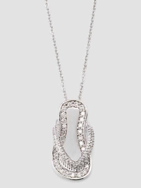 ROBERTO COIN Women's 18K White Gold & 0.22 TCW Diamond Flip-Flop Pendant Necklace - White Gold