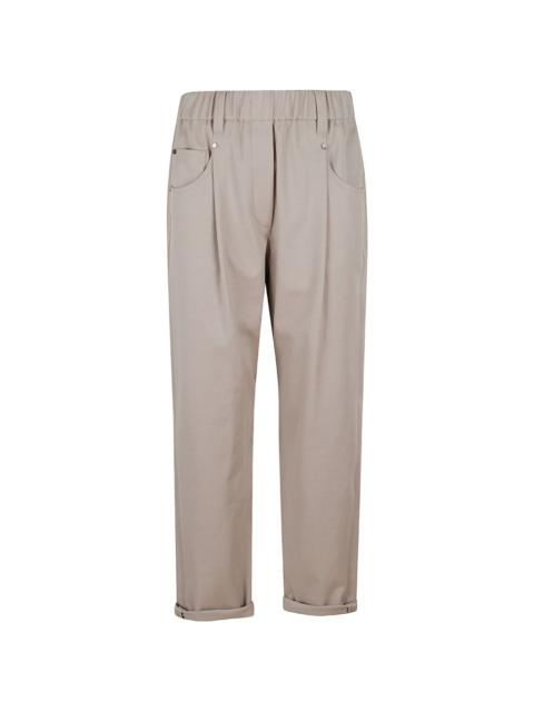 Brunello Cucinelli pleated elasticated-waist trousers