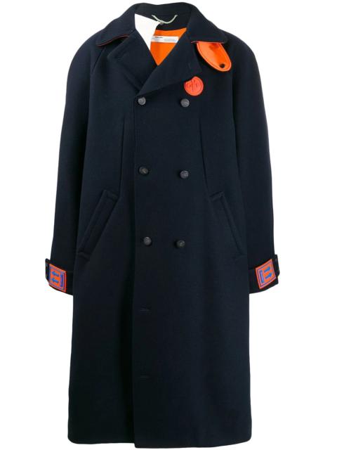 Off-White double breasted midi coat