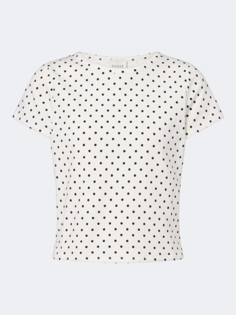 POSSE Tommy polka-dot cotton-blend jersey T-shirt