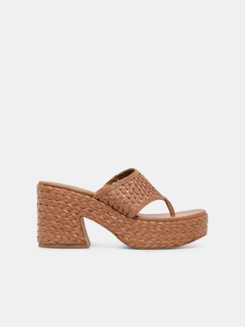 dolce vita RIPPLE HEELS MID BROWN RAFFIA