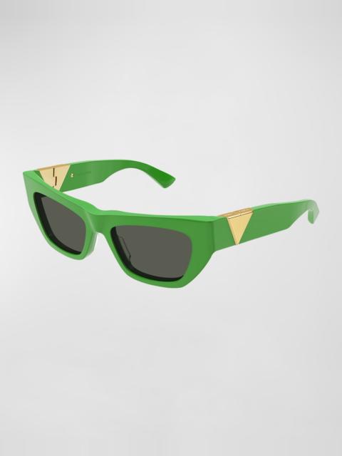 Bottega Veneta Inverted Triangle Acetate Cat-Eye Sunglasses
